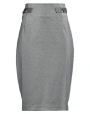 Cavalli Class Woman Midi Skirt Grey Size 16 Viscose, Polyamide, Elastane, Polyester