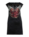 Cavalli Class Woman Mini Dress Black Size 4 Polyester, Cotton In Black