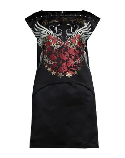 Cavalli Class Woman Mini Dress Black Size 4 Polyester, Cotton