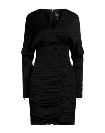 Cavalli Class Woman Mini Dress Black Size 4 Viscose, Polyester