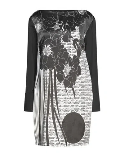 Cavalli Class Woman Mini Dress Black Size 6 Viscose, Elastane, Polyester, Virgin Wool