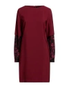 Cavalli Class Woman Mini Dress Brick Size 4 Polyester, Elastane, Viscose In Red