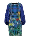 Cavalli Class Woman Mini Dress Bright Blue Size 10 Viscose, Elastane In Blue