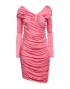 Cavalli Class Woman Short Dress Black Size 4 Viscose In Magenta