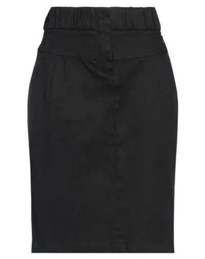 Cavalli Class Woman Mini Skirt Black Size 10 Cotton, Elastane