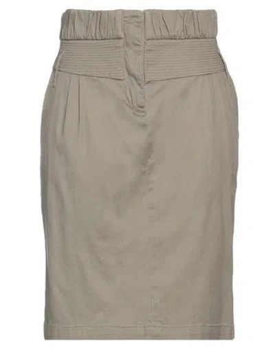 Cavalli Class Woman Mini Skirt Khaki Size 14 Cotton, Elastane In Green