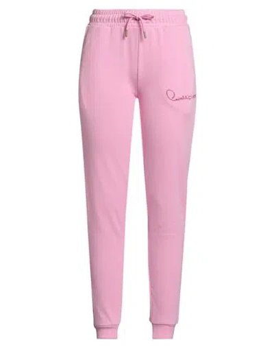 Cavalli Class Woman Pants Pink Size M Cotton, Polyester