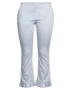 Cavalli Class Woman Pants Sky Blue Size 8 Cotton, Elastane In Blue