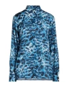 Cavalli Class Woman Shirt Azure Size Xl Viscose In Blue