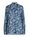 Cavalli Class Woman Shirt Navy Blue Size L Viscose