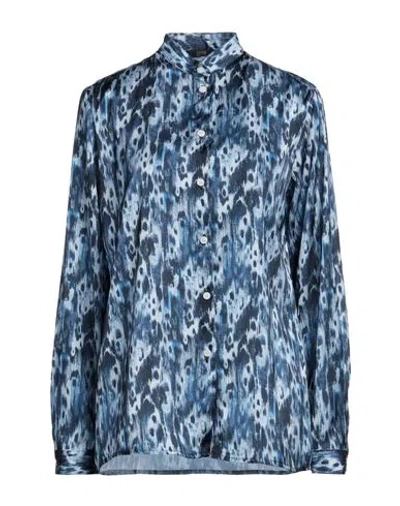Cavalli Class Woman Shirt Navy Blue Size L Viscose