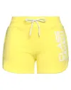 Cavalli Class Woman Shorts & Bermuda Shorts Yellow Size L Cotton In Yellow