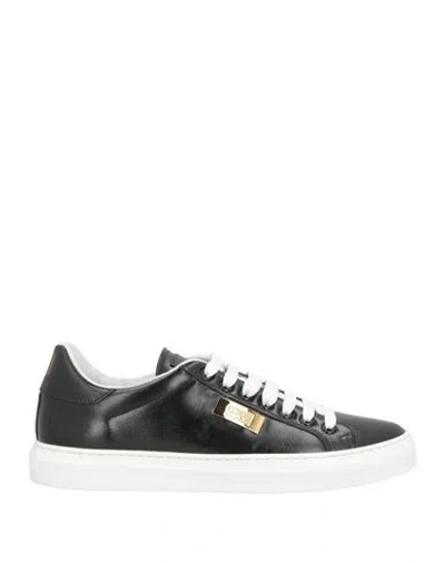 Cavalli Class Woman Sneakers Black Size 6 Calfskin