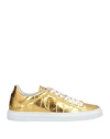 Cavalli Class Woman Sneakers Gold Size 6 Soft Leather In Gold