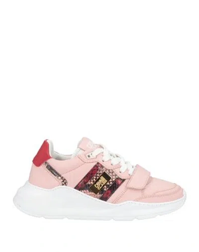 Cavalli Class Woman Sneakers Pink Size 6 Calfskin