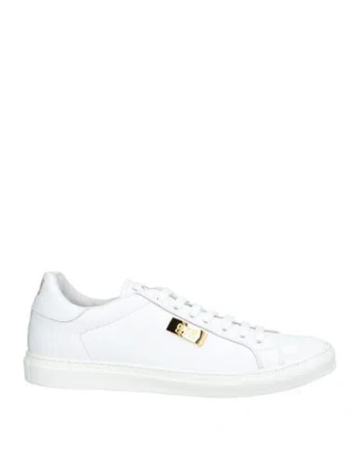 Cavalli Class Woman Sneakers White Size 8 Calfskin