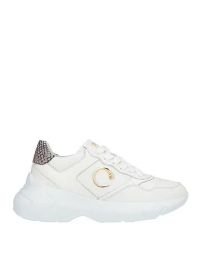Cavalli Class Woman Sneakers White Size 8.5 Leather
