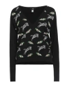 Cavalli Class Woman Sweater Black Size 4 Viscose, Polyamide, Cotton In Black