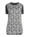 Cavalli Class Woman Sweater Grey Size 14 Viscose, Virgin Wool, Polyamide In Gray