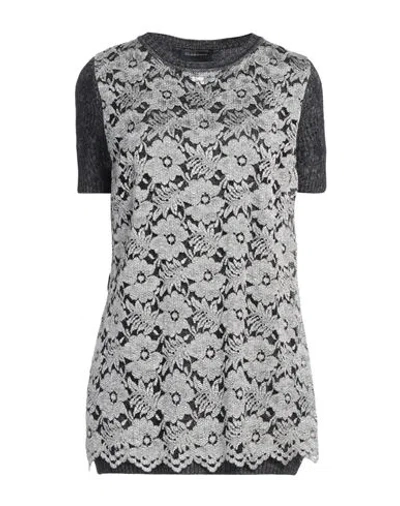 Cavalli Class Woman Sweater Grey Size 14 Viscose, Virgin Wool, Polyamide