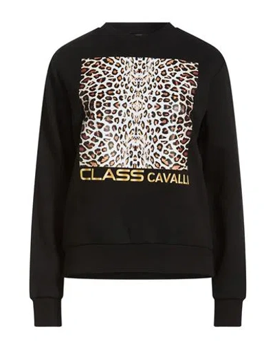 Cavalli Class Woman Sweatshirt Black Size L Cotton, Polyester