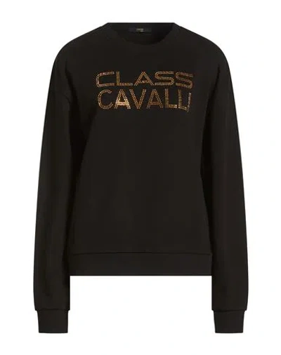 Cavalli Class Woman Sweatshirt Black Size Xl Cotton