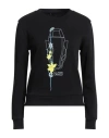 Cavalli Class Woman Sweatshirt Black Size Xs Cotton In Black