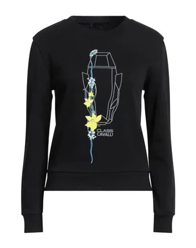 Cavalli Class Woman Sweatshirt Black Size Xs Cotton