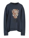 Cavalli Class Woman Sweatshirt Navy Size Xl Polyester, Cotton In Blue
