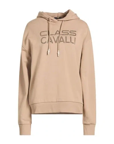 Cavalli Class Woman Sweatshirt Sand Size S Cotton In Beige