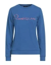 Cavalli Class Woman Sweatshirt Slate Blue Size Xl Cotton, Polyester