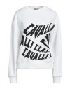 Cavalli Class Woman Sweatshirt White Size Xl Cotton, Polyester In White