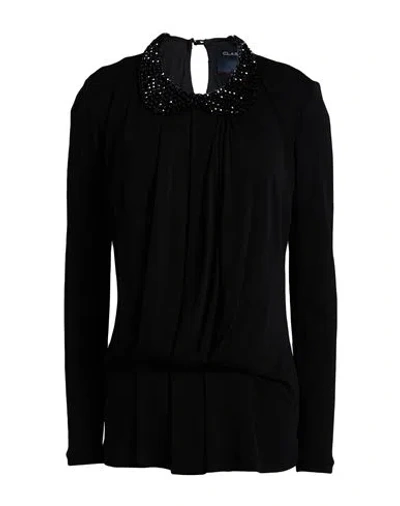 Cavalli Class Woman Top Black Size 6 Viscose, Polyester