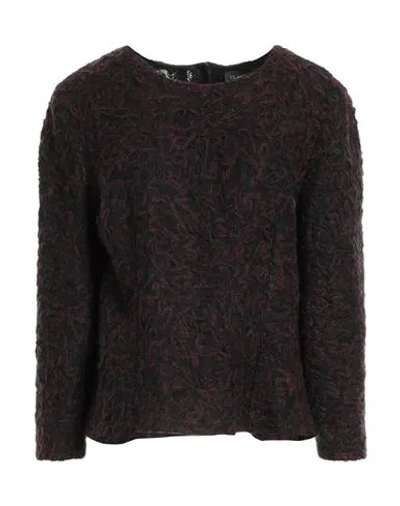 Cavalli Class Woman Top Plum Size 14 Wool, Cotton