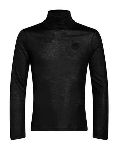Cavalli Class Woman T-shirt Black Size 16 Wool, Polyamide