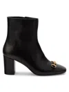 Cavalli Class Women's Block Heel Leather Bit Boots In Black