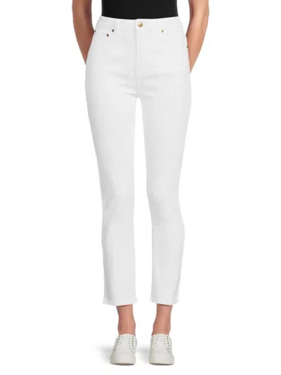 Cavalli Class Women's High Rise Straight Jeans In White
