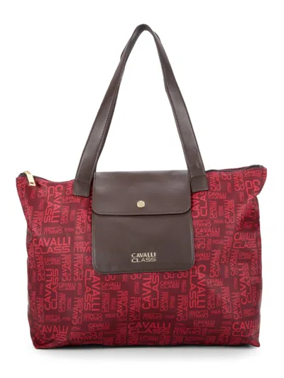 Cavalli Class Women's Large Monogram Print Tote In Red
