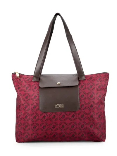 Cavalli Class Women's Large Monogram Tote In Red