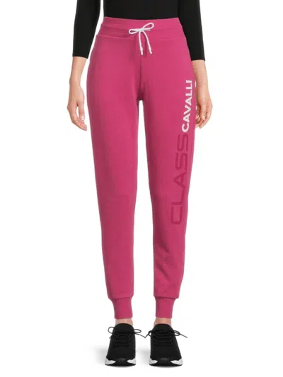 Cavalli Class Women's Logo Graphic High Rise Joggers In Pink