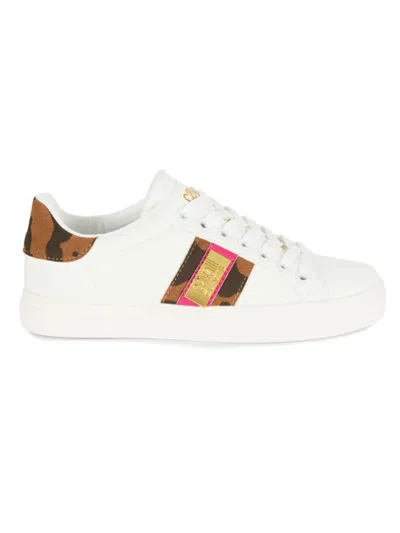 Cavalli Class Women's Logo Pattern Low Top Sneakers In White