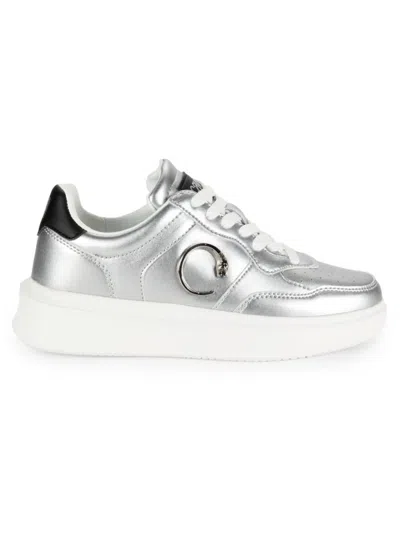 Cavalli Class Women's Logo Platform Sneakers In Silver