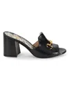 Cavalli Class Women's Python-embossed Block Heel Mules In Black