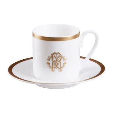 Cavalli Coffee Cup & Saucer With Luxury Box In White