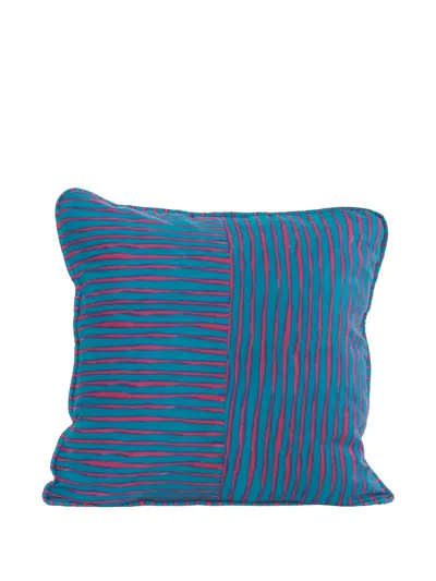 Pre-owned Cavalli E Nastri Vintage Striped Cushion In Blue