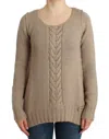Cavalli Elegant Beige Knitted Crew Neck Sweater In Beige