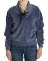 Cavalli Women  Velvet  Sweater In Blue
