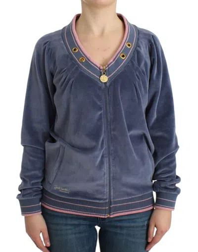 CAVALLI ELEGANT ZIP CARDIGAN WITH GOLD WOMEN'S DETAILS