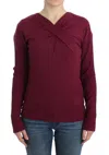 Cavalli Women Purple Knitted Wool Sweater In Red