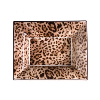 Cavalli Large Rectangular Tray In Brown